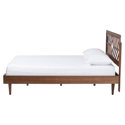 Zola Platform Bed Mid-Century Modern Bed with Cutout Headboard, Queen