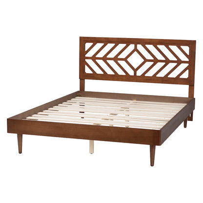 Zola Platform Bed Mid-Century Modern Bed with Cutout Headboard, Queen