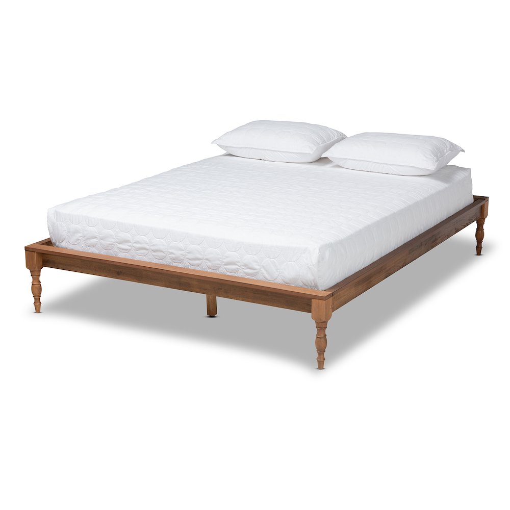 Romy Vintage French Inspired Ash Wanut Finished Queen Size Wood Bed Frame