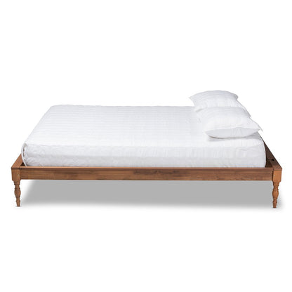 Romy Vintage French Inspired Ash Wanut Finished Queen Size Wood Bed Frame