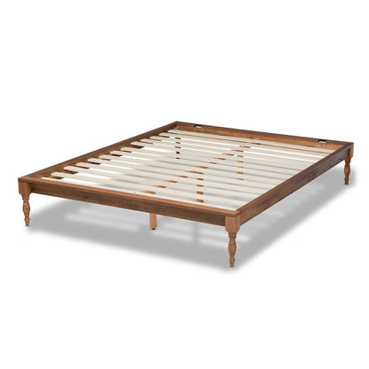 Romy Vintage French Inspired Ash Wanut Finished Queen Size Wood Bed Frame