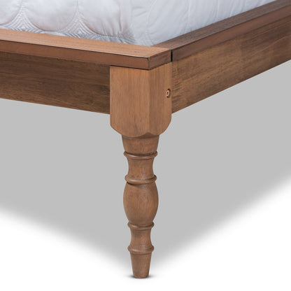 Romy Vintage French Inspired Ash Wanut Finished Queen Size Wood Bed Frame
