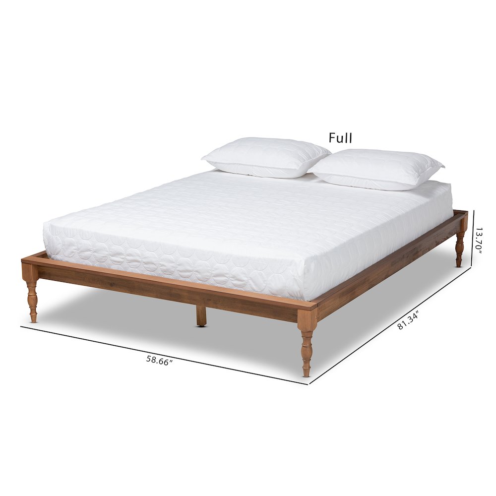 Romy Vintage French Inspired Ash Wanut Finished Queen Size Wood Bed Frame