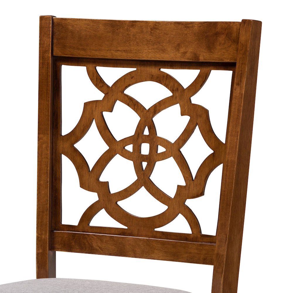 Renaud Modern Grey and Walnut Brown Wood 5-Piece Dining Set
