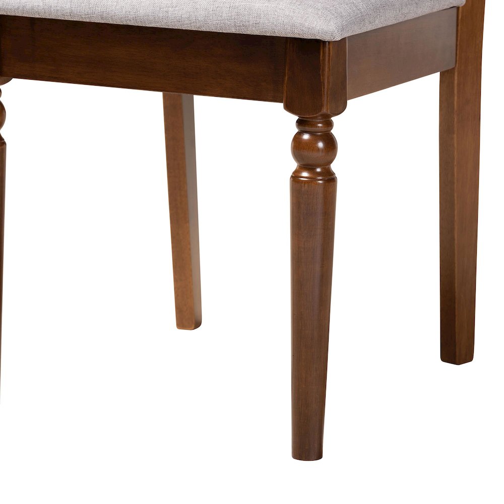 Renaud Modern Grey and Walnut Brown Wood 5-Piece Dining Set