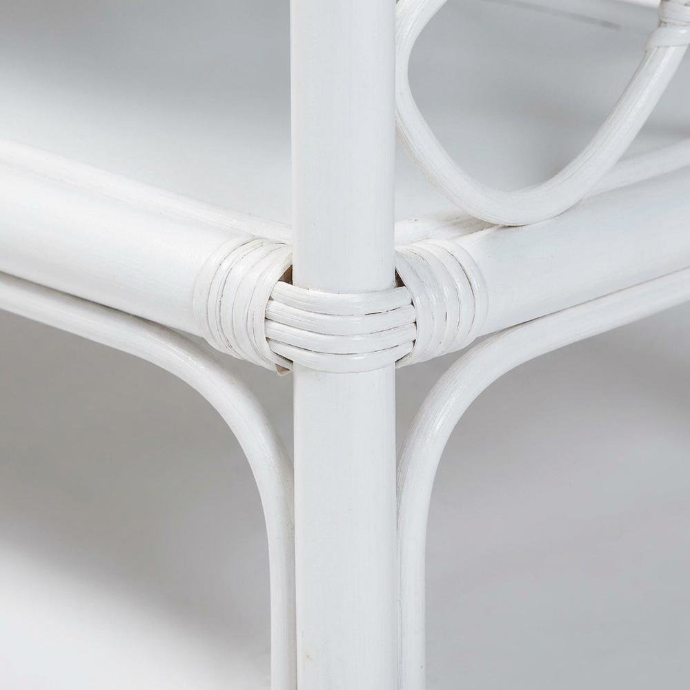 Rattan Nightstand with Coastal Style and White Leg Finish