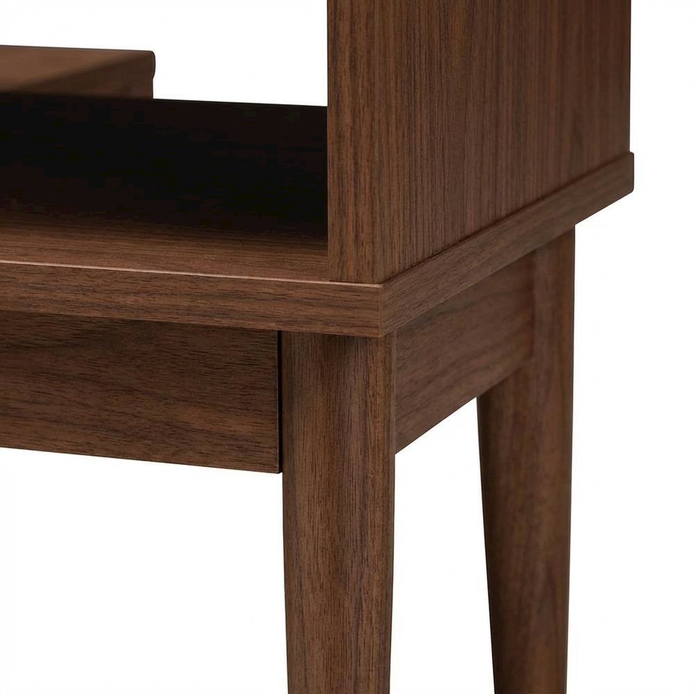 Modern TV Stand with Black Finish, Spacious Storage and Open Shelves