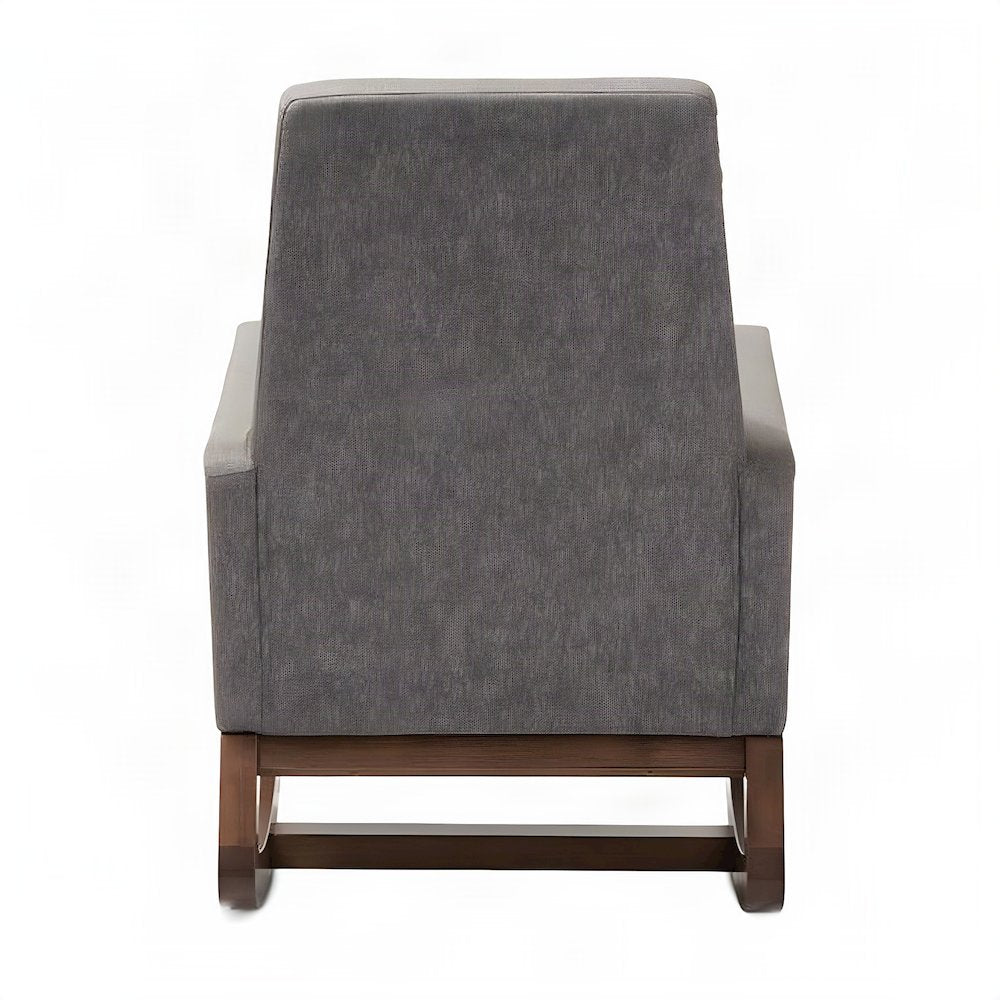 FurniFact Glider Rocking Chair with Fabric-Upholstered High Back, Grey