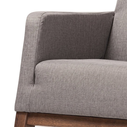 FurniFact Glider Rocking Chair with Fabric-Upholstered High Back, Grey