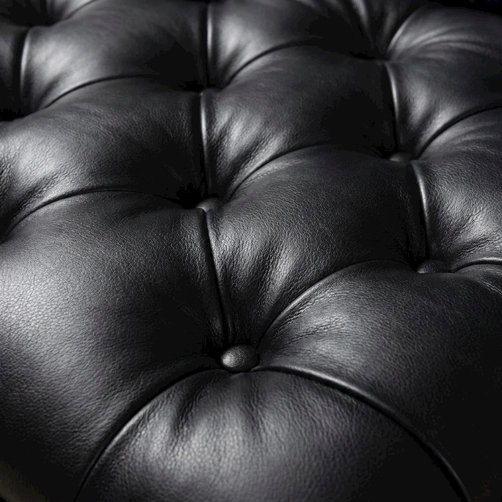 Faux Leather Mid-Century Modern Accent Lounge Chair with Walnut Wood Legs, Black