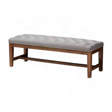 Fabric-Upholstered Solid Rubberwood Entryway and Bedroom Bench, Grey