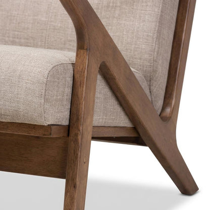 Mid-Century Modern Fabric Tufted Lounge Chair, Accent Chair, Light