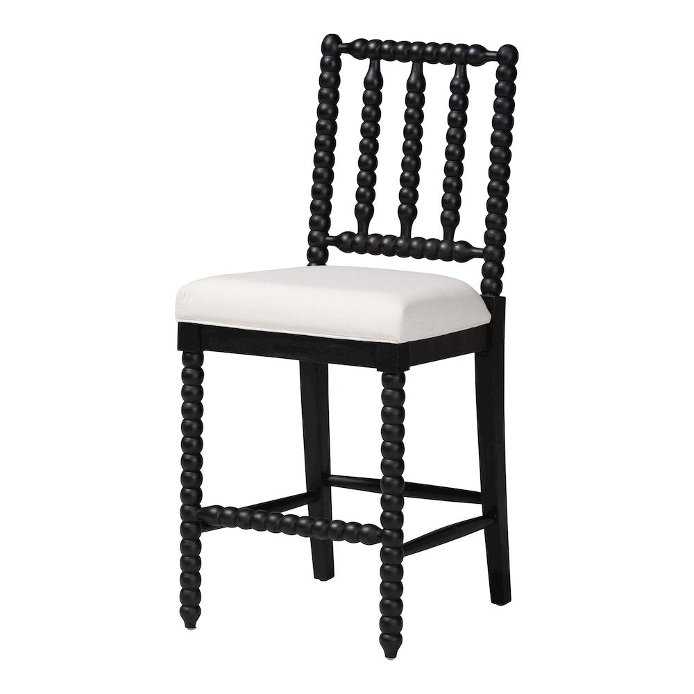 Deya Bobbin Counter Stool, Black