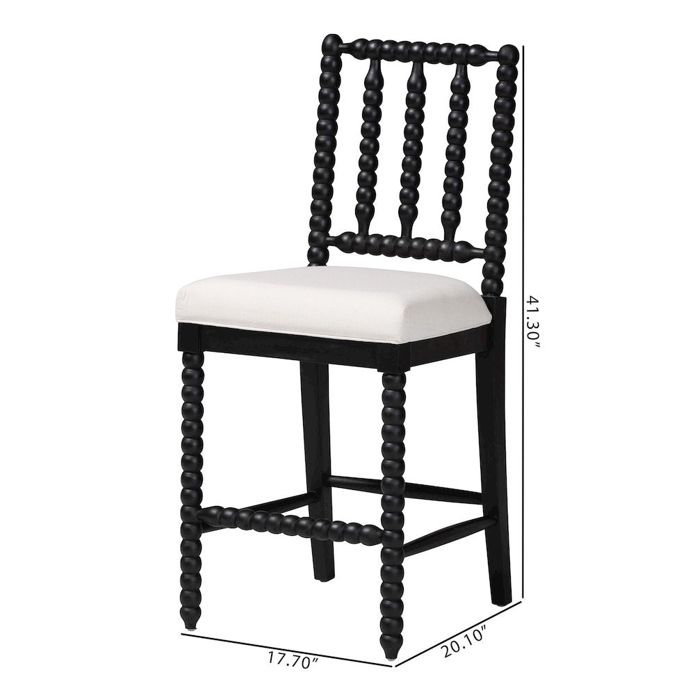 Deya Bobbin Counter Stool, Black