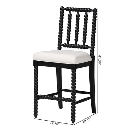 Deya Bobbin Counter Stool, Black