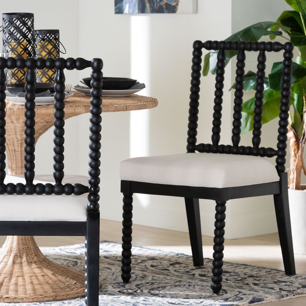 Deya Bobbin Dining Chair, Black