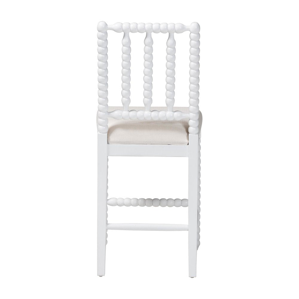 Deya Bobbin Counter Stool, White