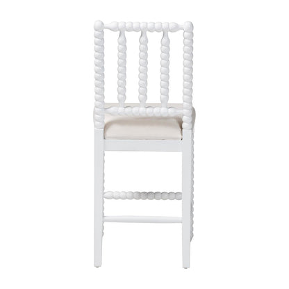 Deya Bobbin Counter Stool, White