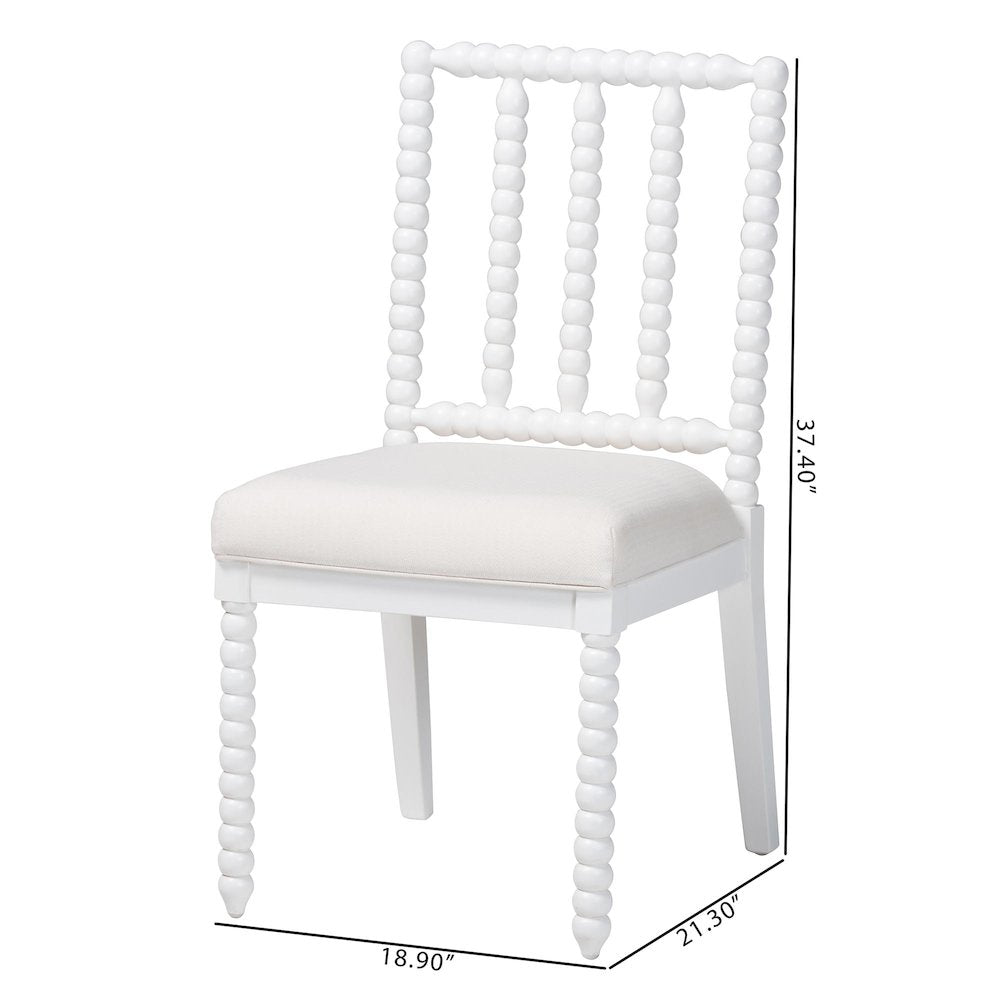 Deya Bobbin Dining Chair, White