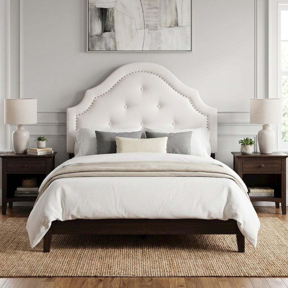 Light Pink Velvet Upholstered Twin Headboard, Button Tufting, Foam Padding