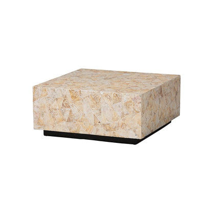 Fraley Capiz Shell Coffee Table with Plinth Base