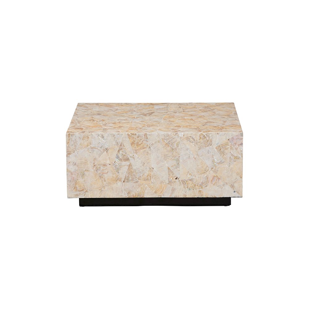 Fraley Capiz Shell Coffee Table with Plinth Base