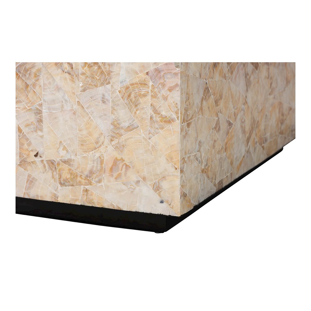 Fraley Capiz Shell Coffee Table with Plinth Base