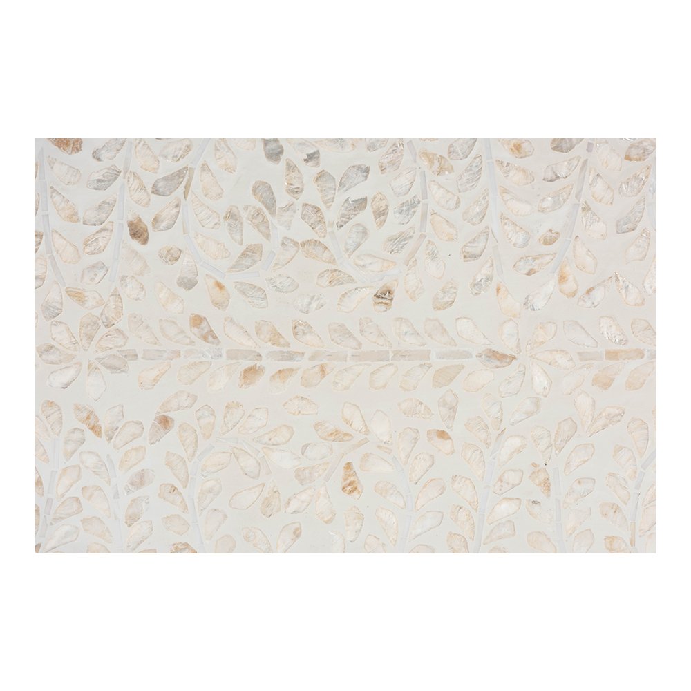 Hedya Floral Capiz Shell Console Table with Scalloped Detailing