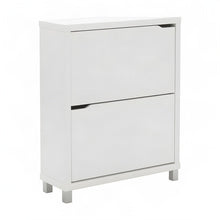 Engineered Wood Shoe Storage Organizer with Steel Frame for Entryway, White