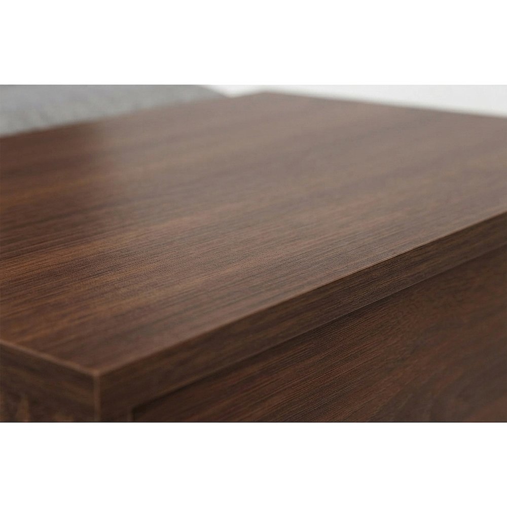 Fabric-Cushioned Wood Entryway Bench with Shoe Storage, Light Grey/Walnut Brown