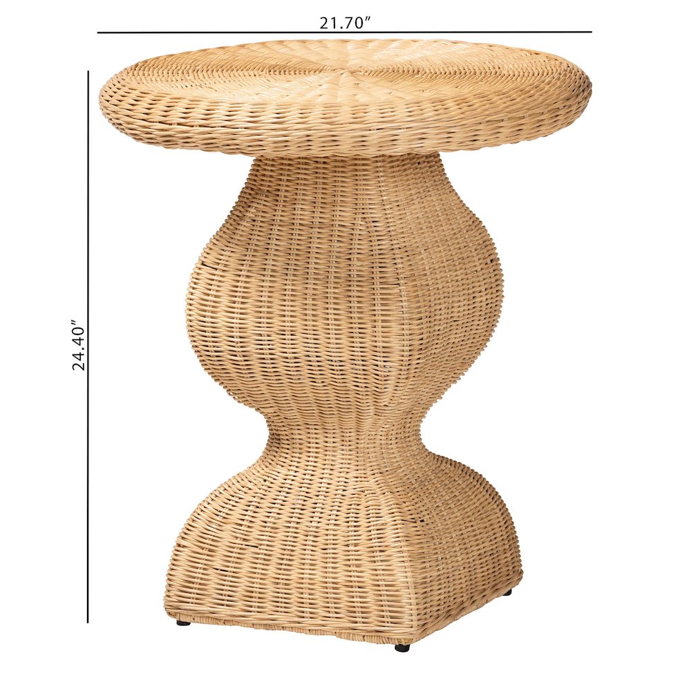 Hideo Natural Rattan End Table