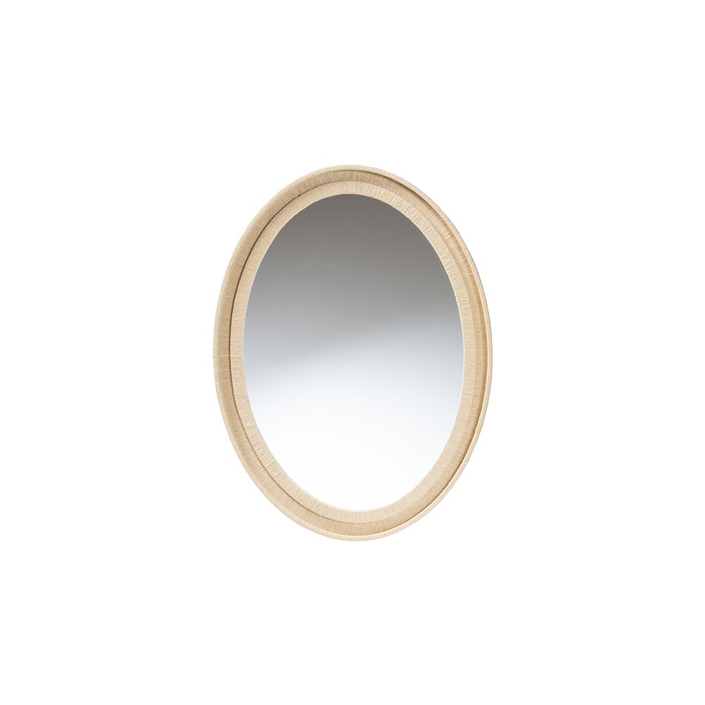 bali & pari Lailan Woven Grasscloth Mirror, Oval, Beige