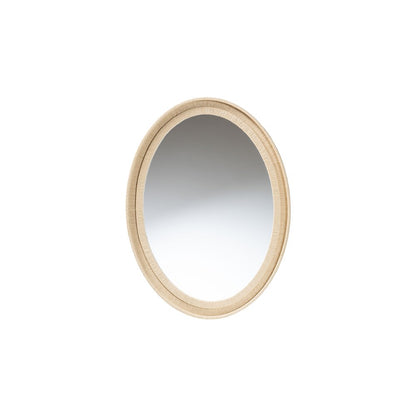 bali & pari Lailan Woven Grasscloth Mirror, Oval, Beige