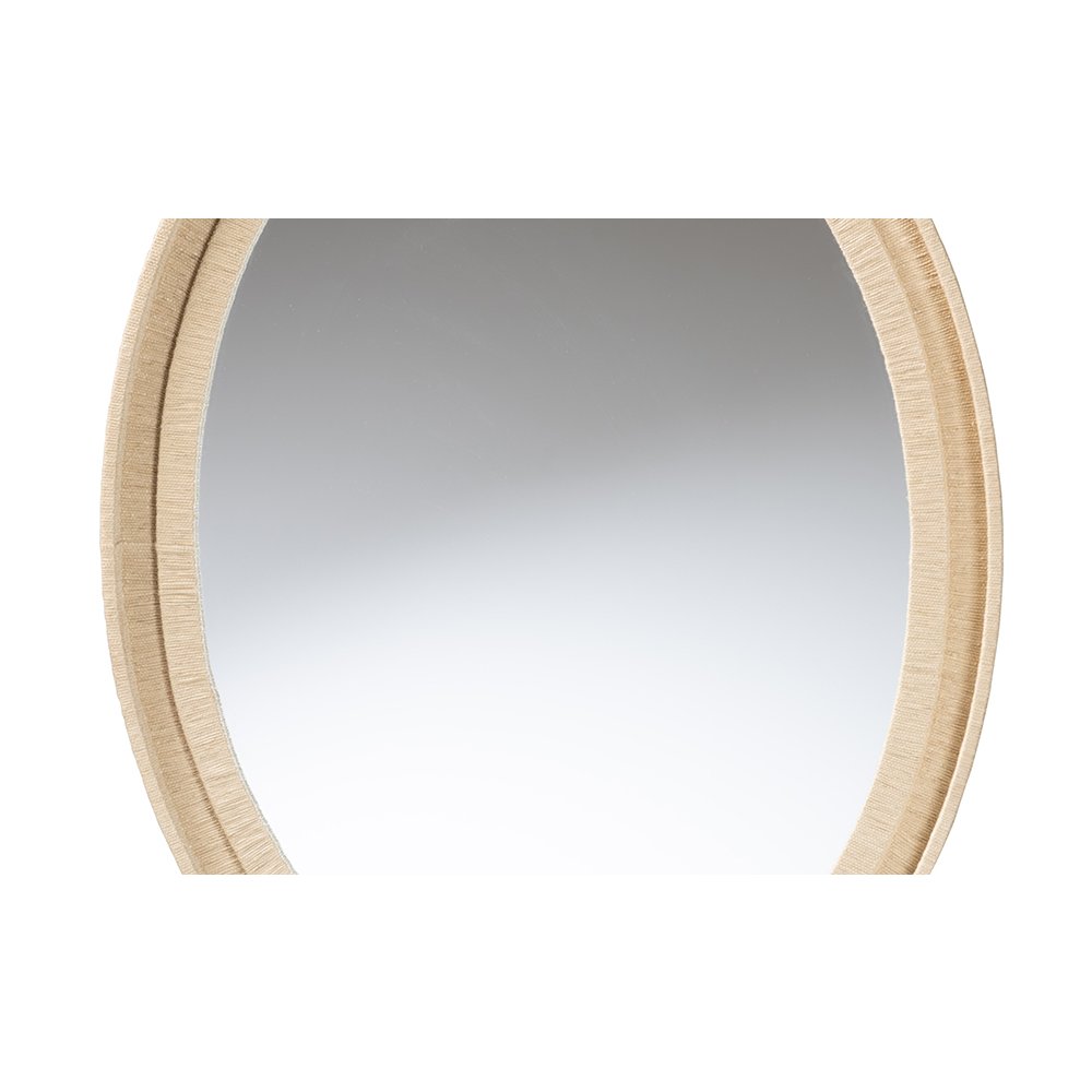 bali & pari Lailan Woven Grasscloth Mirror, Oval, Beige