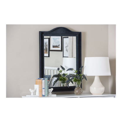 bali & pari Lailan Woven Grasscloth Mirror, Rectangle, Navy Blue
