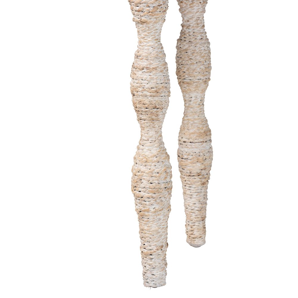 Lejane Woven Seagrass Console Table - Handwoven Wicker Waterfall Accent Table