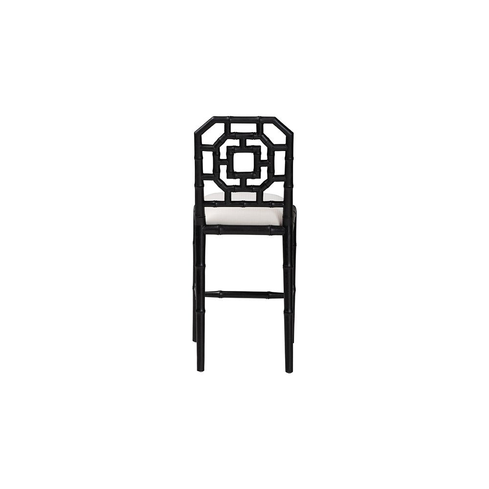 bali & pari Boone Counter Stool with Chinoiserie Design, Black