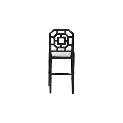 bali & pari Boone Counter Stool with Chinoiserie Design, Black