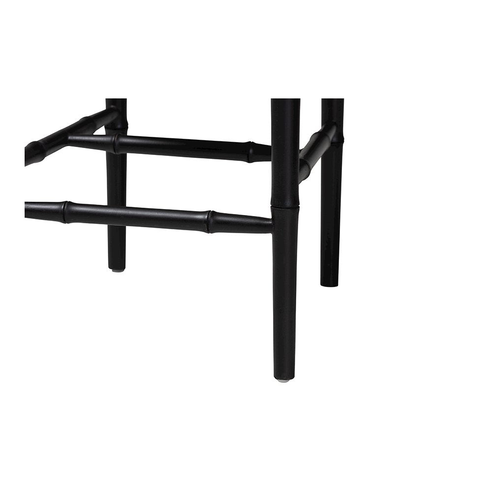 bali & pari Boone Counter Stool with Chinoiserie Design, Black