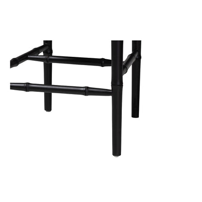 bali & pari Boone Counter Stool with Chinoiserie Design, Black