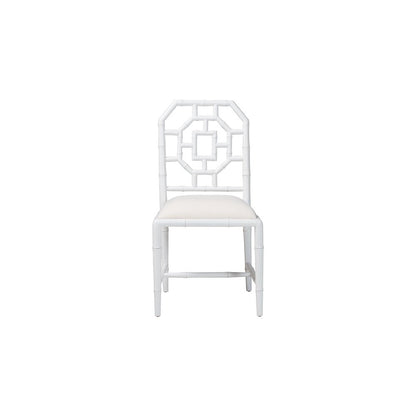 bali & pari Boone Dining Chair with Chinoiserie Design, White