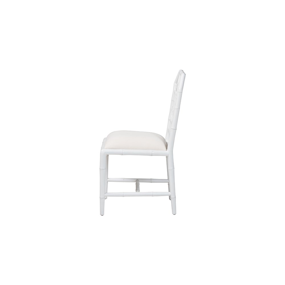 bali & pari Boone Dining Chair with Chinoiserie Design, White