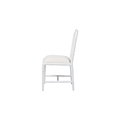 bali & pari Boone Dining Chair with Chinoiserie Design, White