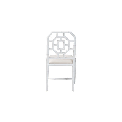 bali & pari Boone Dining Chair with Chinoiserie Design, White