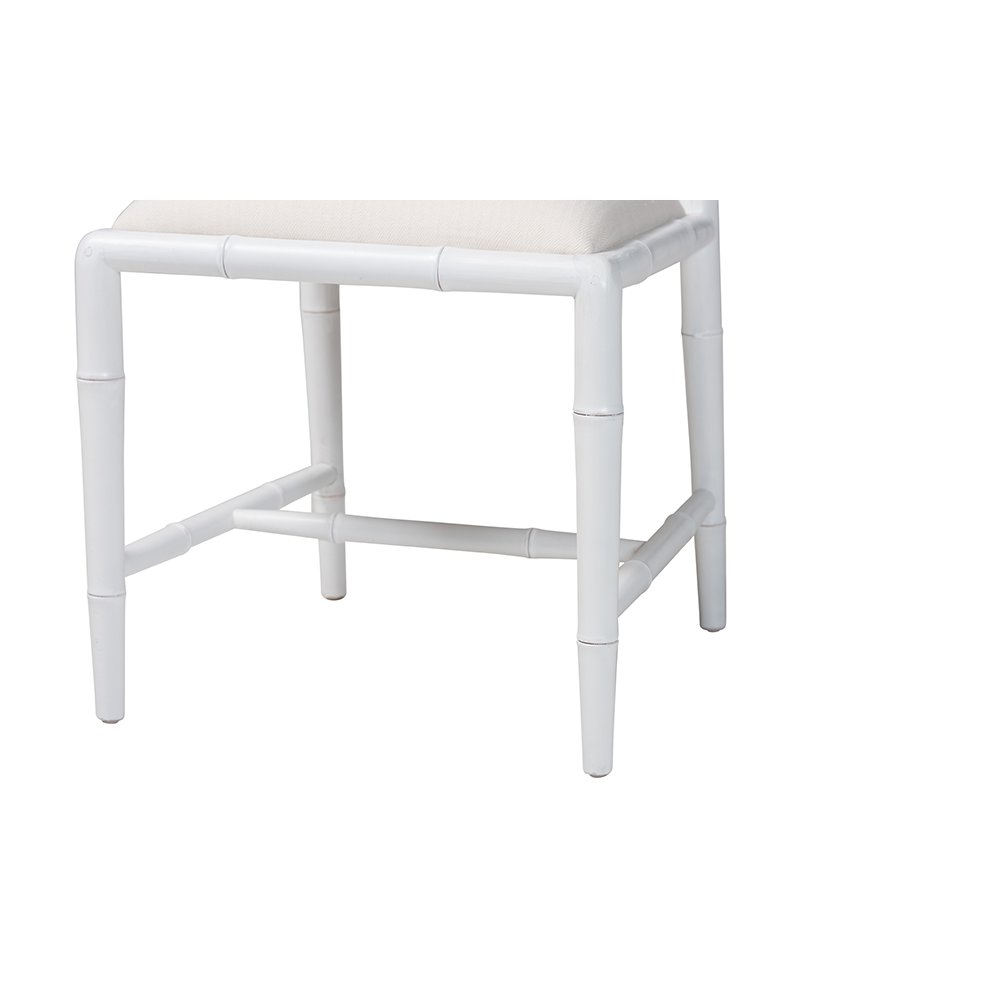 bali & pari Boone Dining Chair with Chinoiserie Design, White
