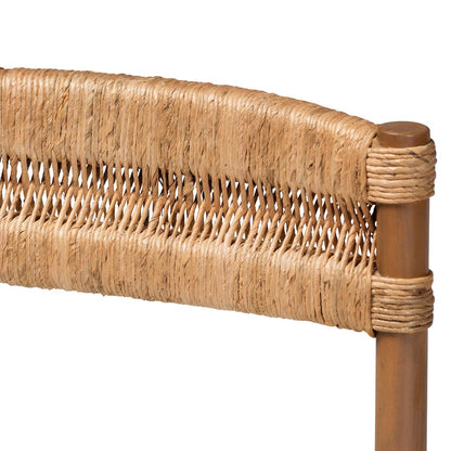 Elvera Woven Seagrass and Mahogany Wood Dining Chair
