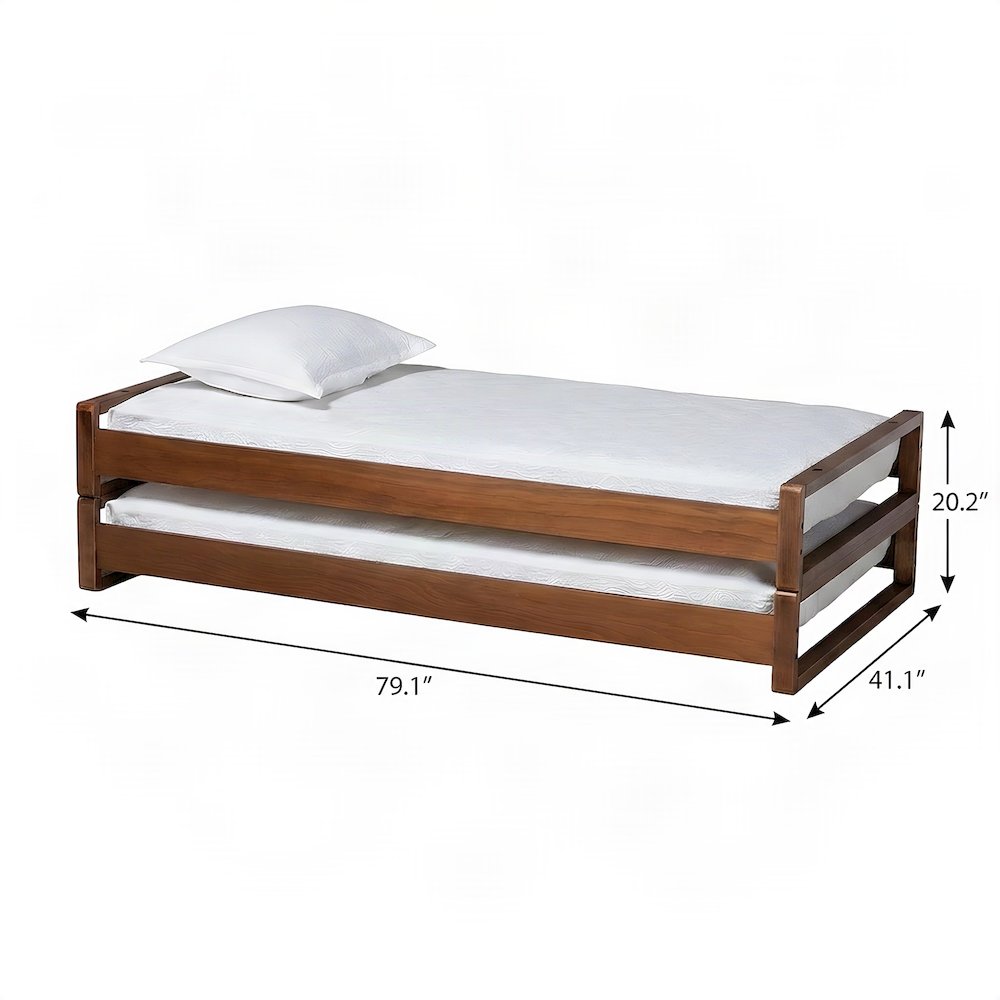 Rubberwood Expandable Twin to King Convertible Platform Bed Frame, Walnut
