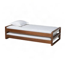 Rubberwood Expandable Twin to King Convertible Platform Bed Frame, Walnut