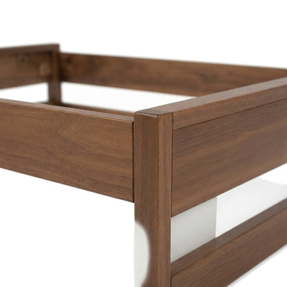 Rubberwood Expandable Twin to King Convertible Platform Bed Frame, Walnut