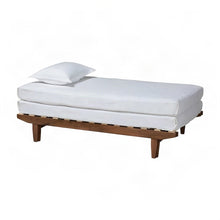 Rubberwood Expandable Twin to King Convertible Bed Frame, Modern, Walnut